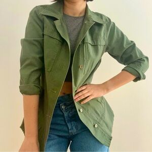 GENTLE FAWN MILITARY  GREEN UTILITY SHACKET - XS